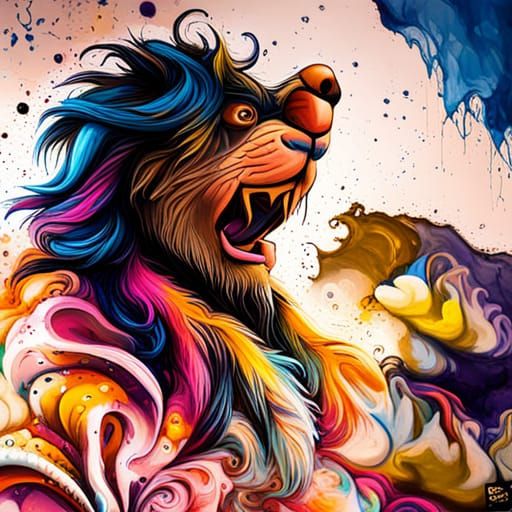 Colorful Graffiti Art with Melting Textures