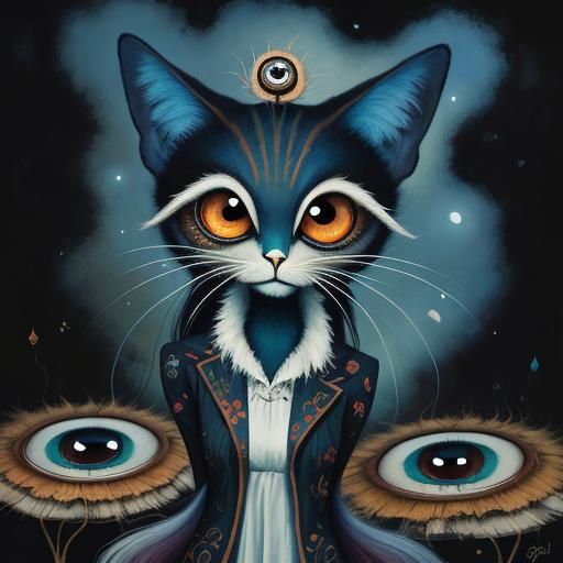 People in Pop Surrealist Style with Detailed Eyes