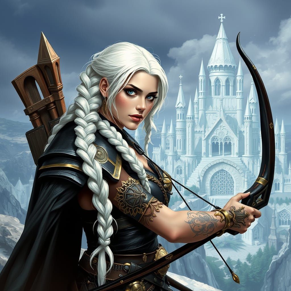 Warrior Princess Overlooking Crystal Kingdom