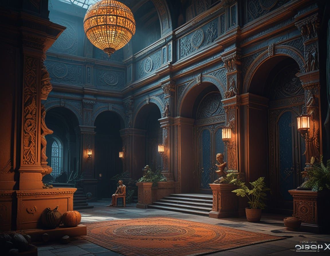 Ancient Futurism in Vibrant, Electric Blues