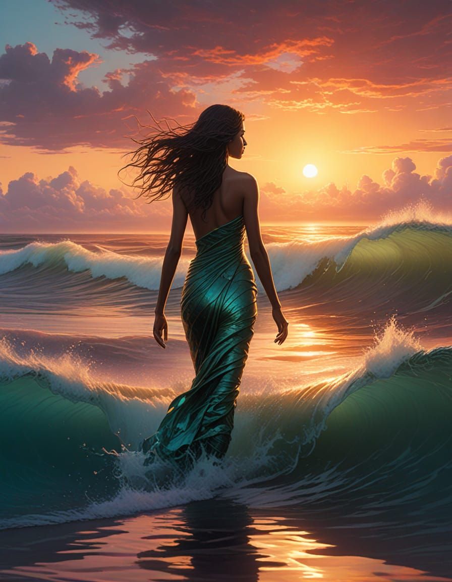 Dance of Light and Water's Embrace