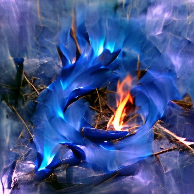 Ethereal Blue Fire Abstract Flames
