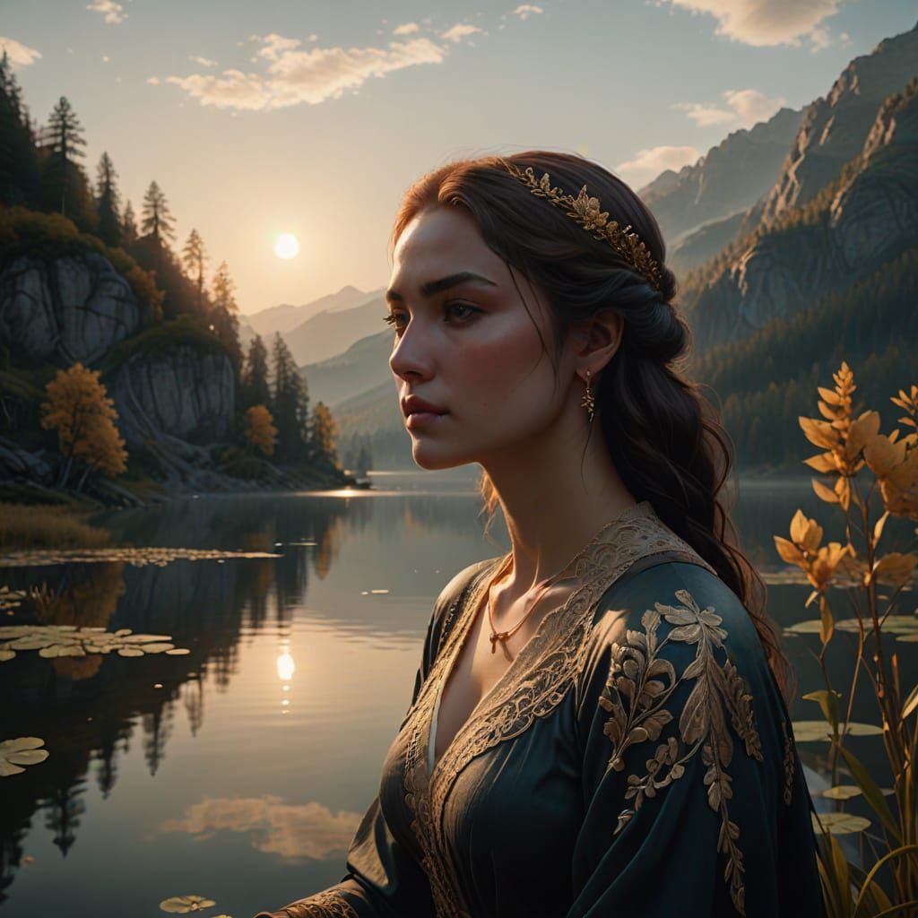 Ethereal Contemplation in Dreamy Reflections