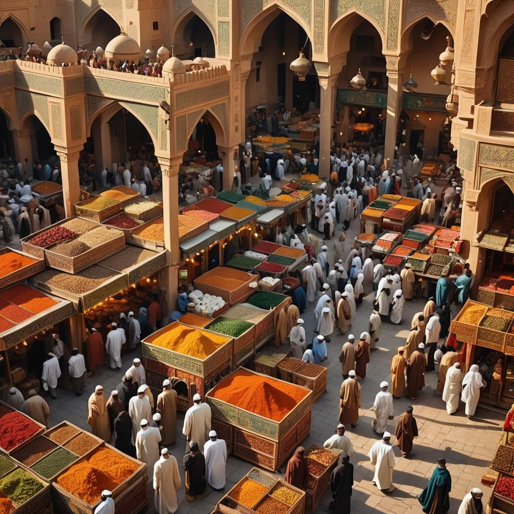 Vibrant Islamic Art: Muslims Doing Good Deeds