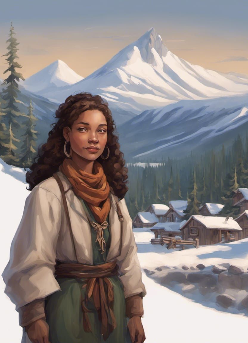 Lena Brooks: Herbalist in Snowy Mountain Landscape