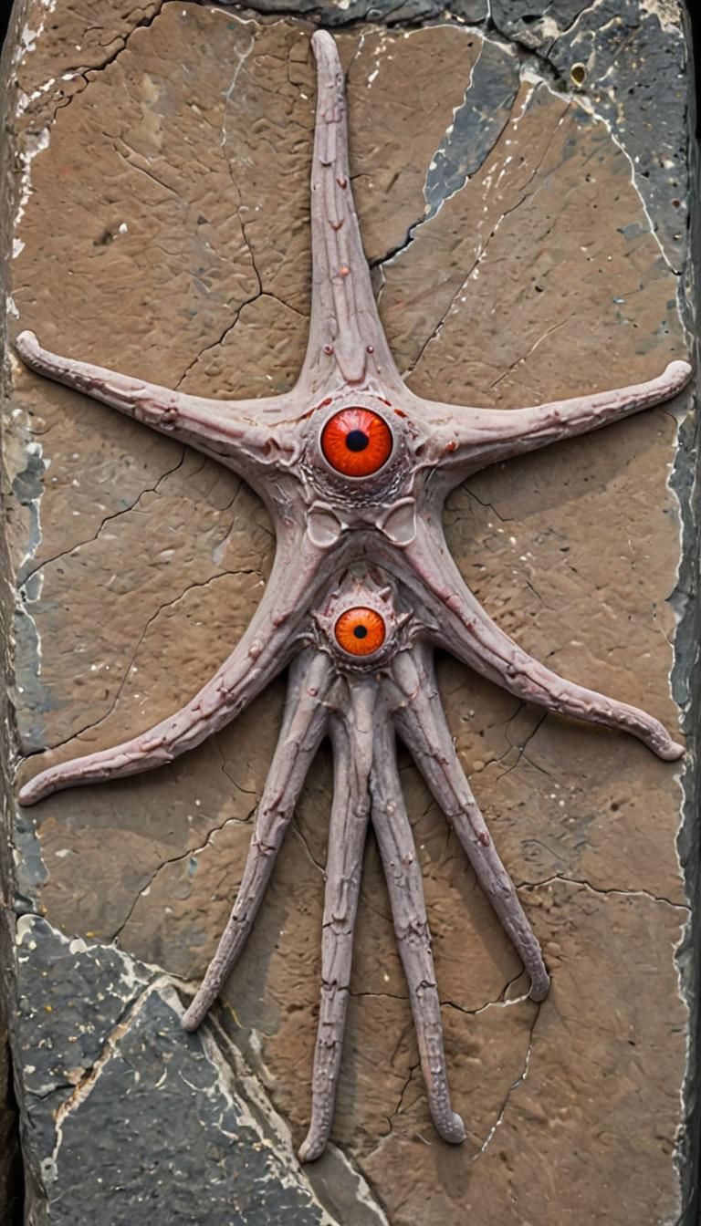 Pentagonal Eyeball Creature in Ancient City