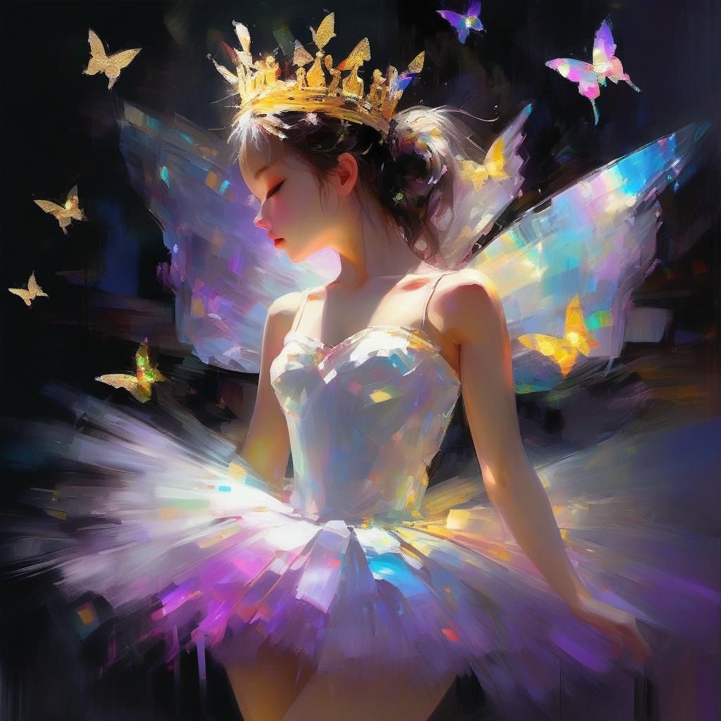 Anime Ballerina in Aurora Borealis by Daeni