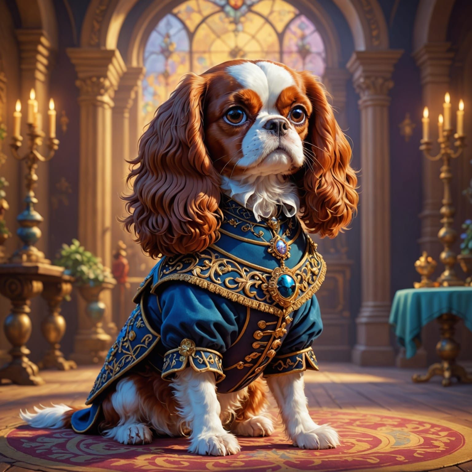 King Charles Cavalier in Baroque 3D Art