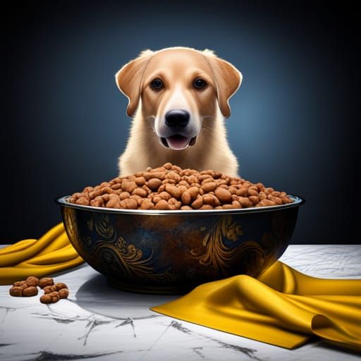 Dramatic Dog Food Still Life in Digital Painting