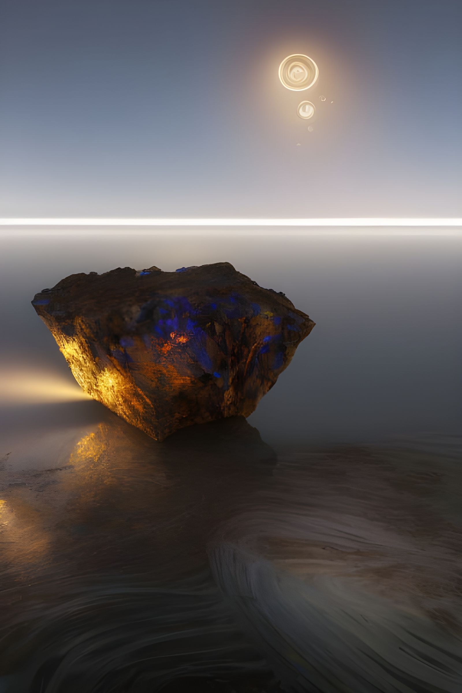 Surreal Stone Inlay Art with Long Exposure