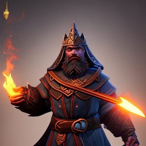 Dwarf Wizard in Dark Fantasy Concept Art