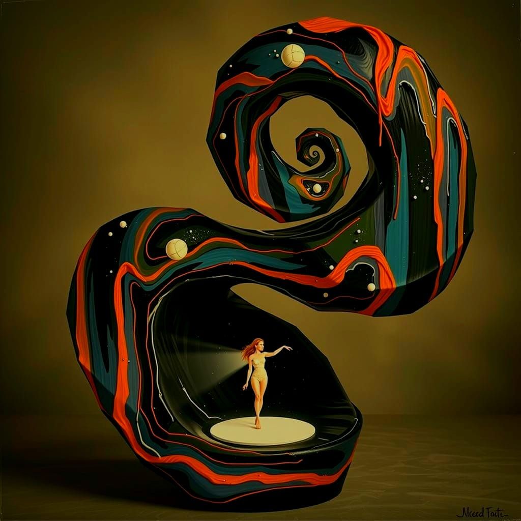 Surreal Dancers in Infinite Space, Painterly Art