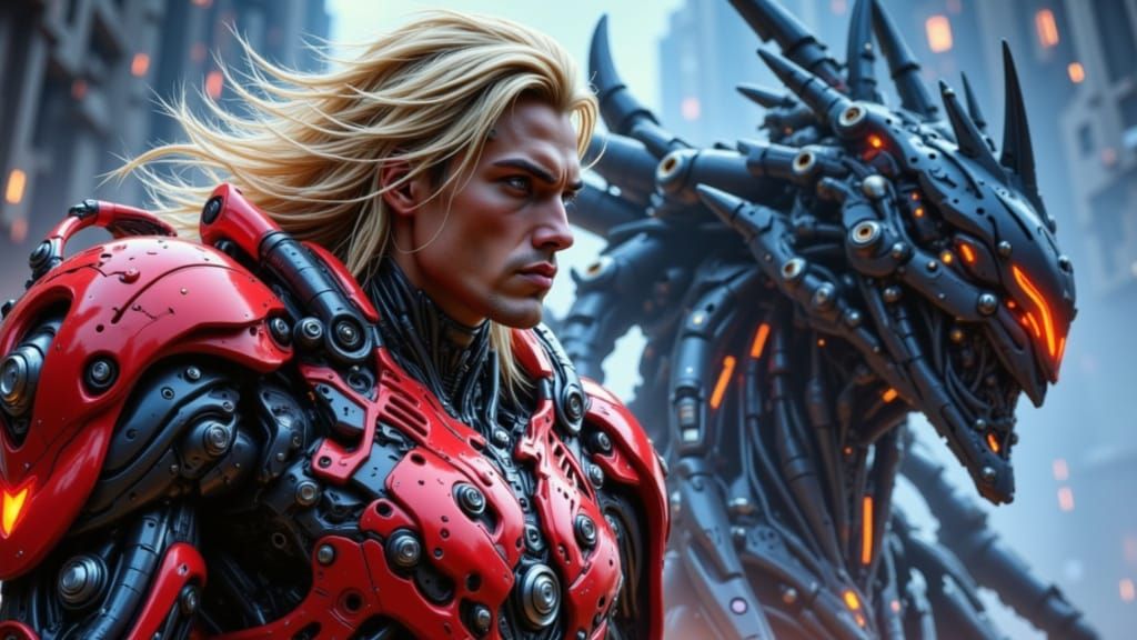 Muscular Soldier Battles Sinister Mecha in Epic Cinematic Sc...