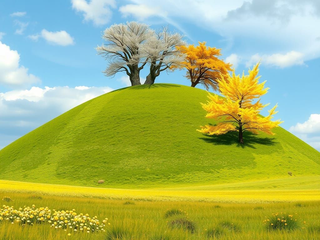 Enchanted Mound Crowned with Golden Trees