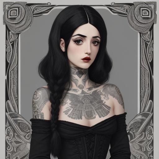 Woman in Fornasetti Style with Georgian Wig
