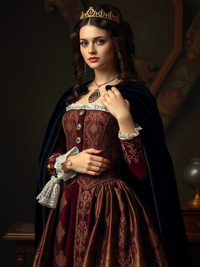 Renaissance woman:
Outfit: Brocade doublets and velvet breec...