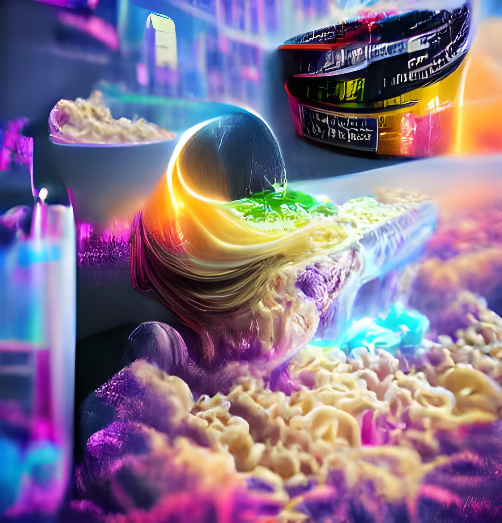 Ramen Noodles at a Space Bar: Artstation Matte Painting
