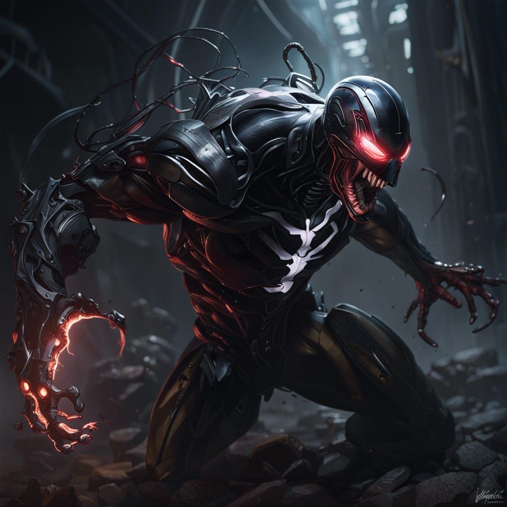 Ultron being possessed by Venom.