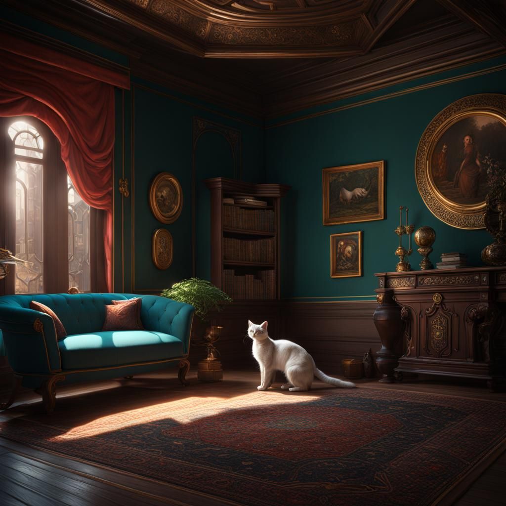 Mouse and Cat: Detailed Matte Painting