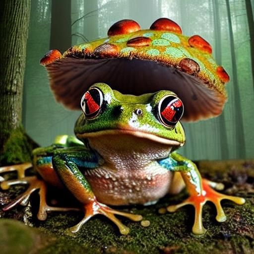 Mushroom Frog in Ancient Forest