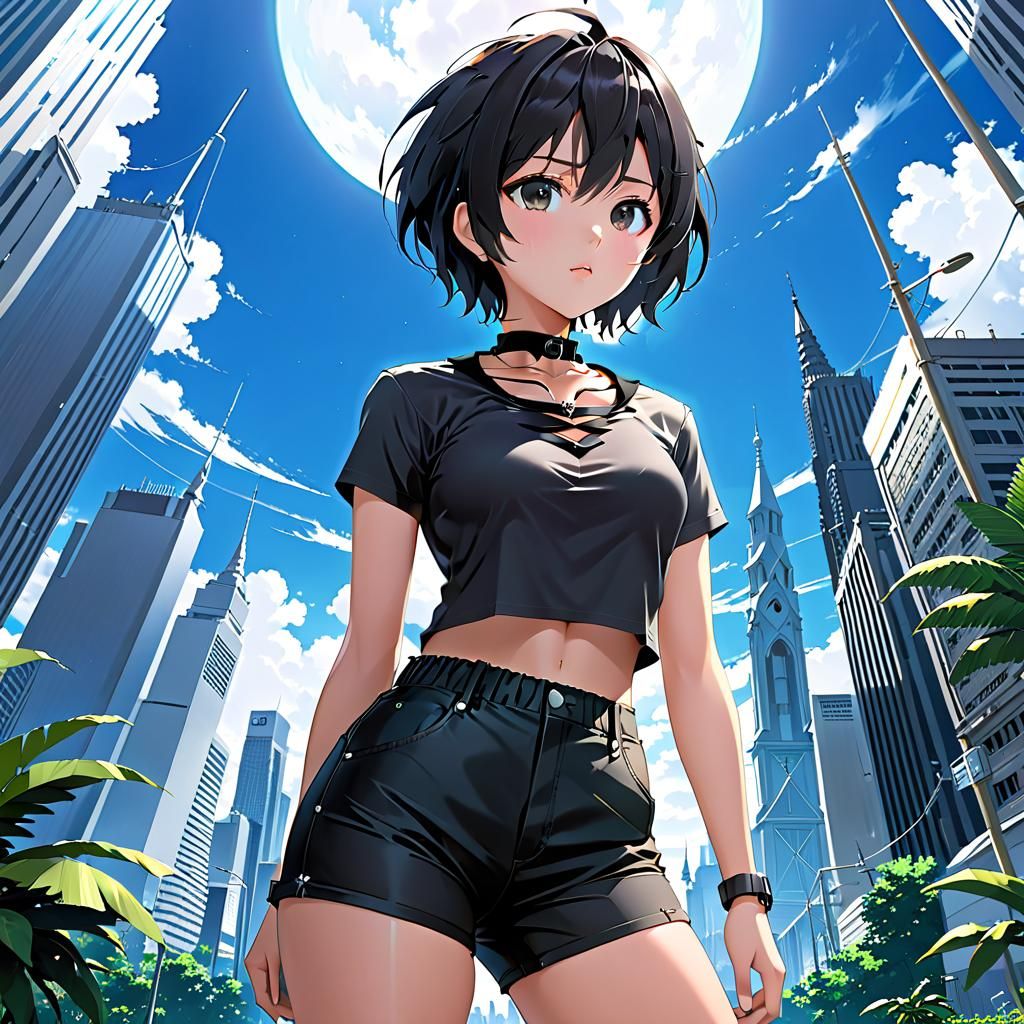 Anime Gothic Thai Woman in Manga Style