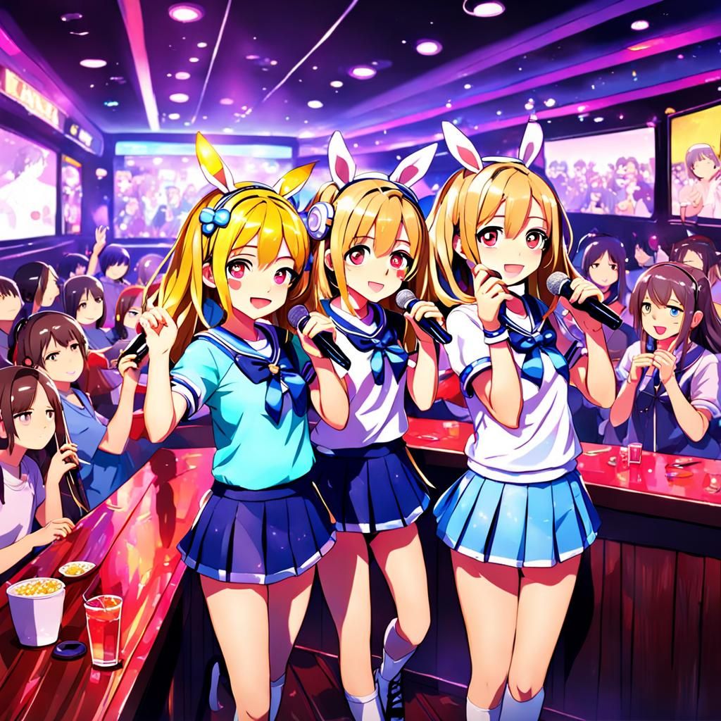 Anime Waifu Party at Karaoke Bar