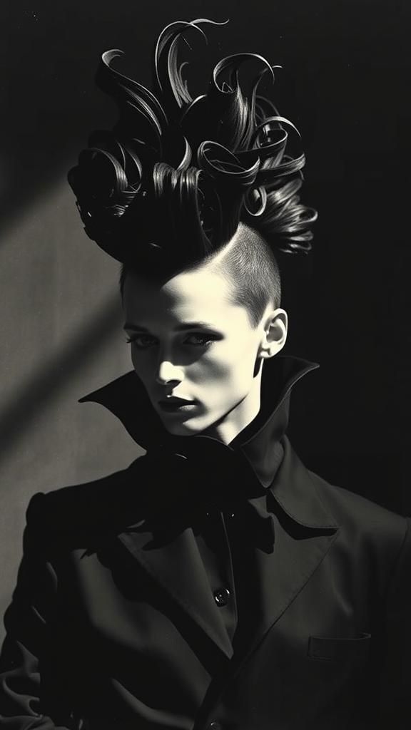 Dramatic Dadaist Photogram of Androgynous Figure