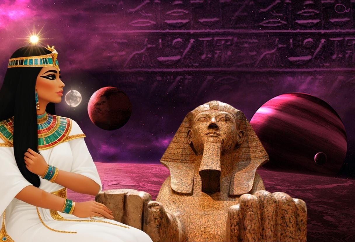 Egyptian Princess with Golden Jewelry in 3D