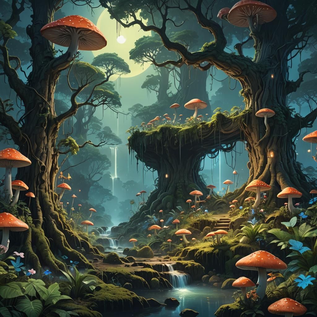 Luminescent Forest: A Fantasy Matte Painting