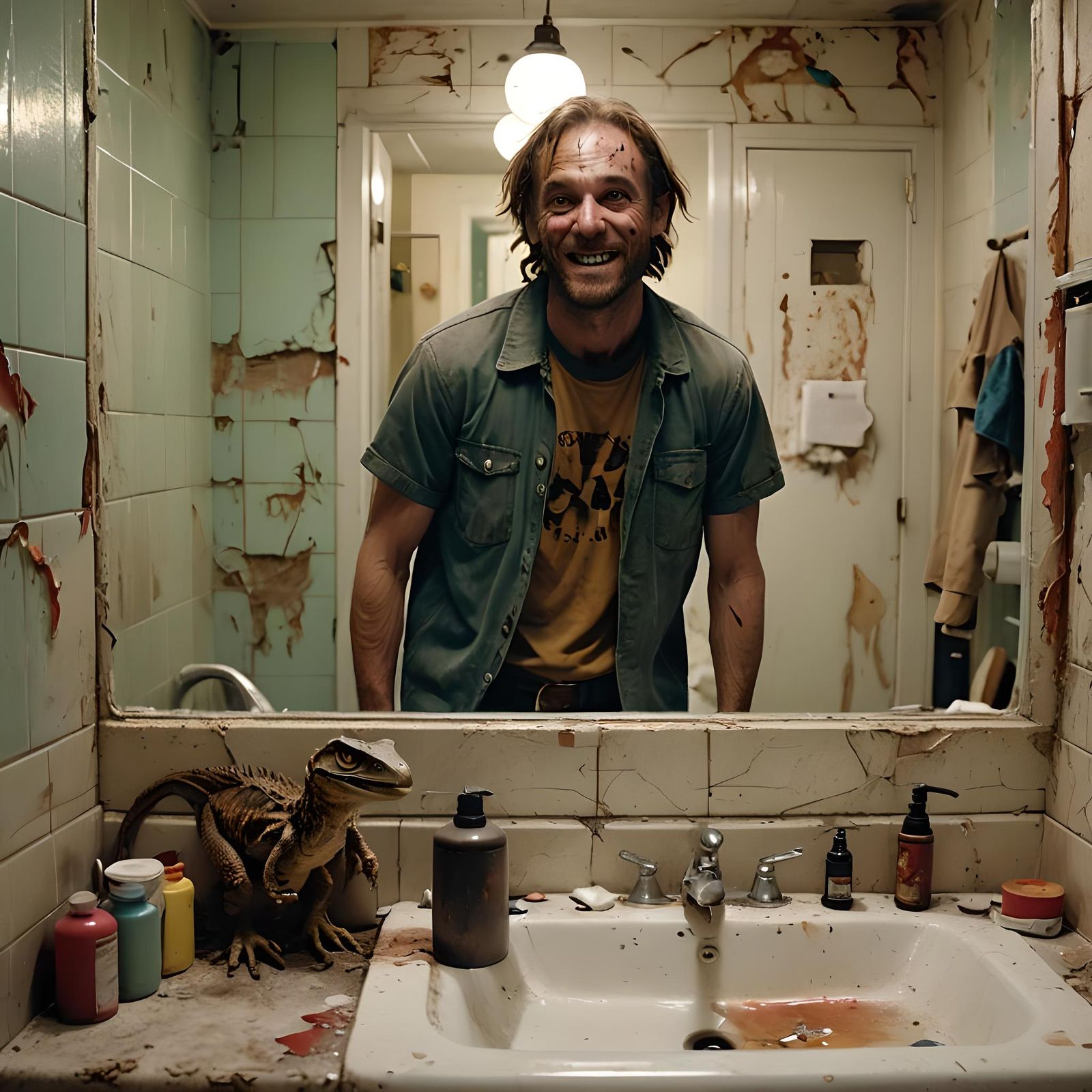 Realistic Contrast: Adult and Inner Child Reflection