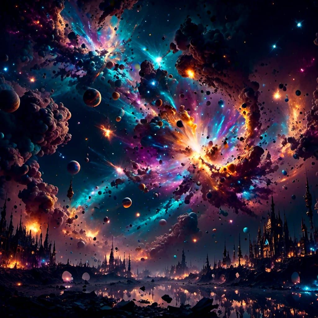 <lora:PurpleFantasy:1.0> a hyper realistic super nova explodes in the milky way Epic cinematic brilliant stunning intric...
