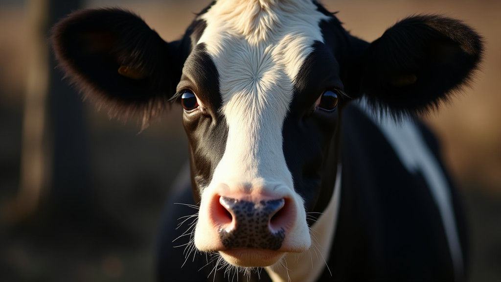 Dramatic Cow Portrait in Cinematic Realism