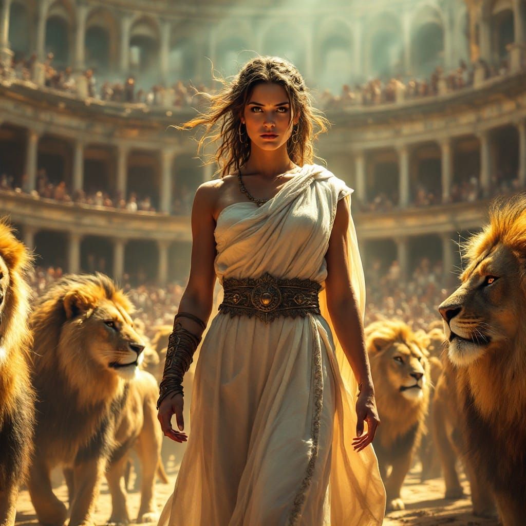 Perpetua in Roman Arena: Hyperrealistic HDR Image