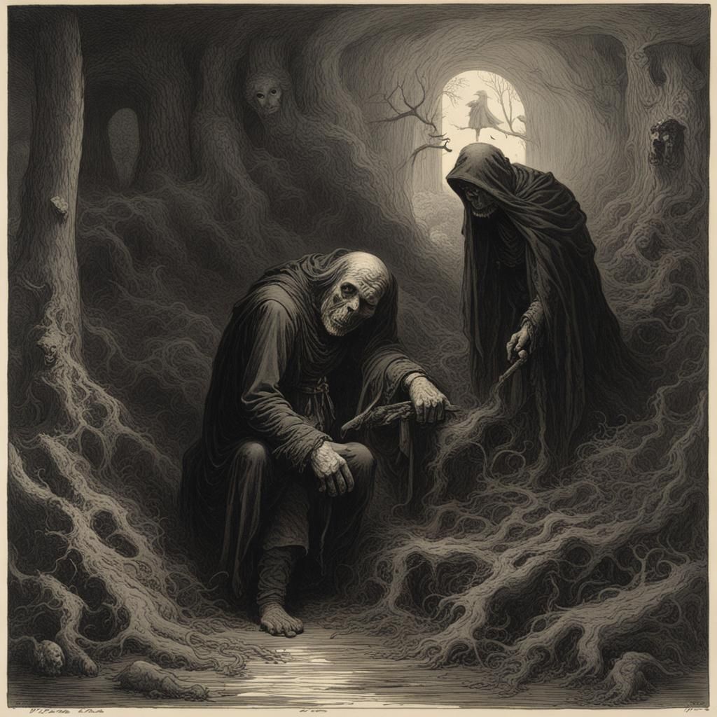 Menacing Secret Love in Gothic Horror Style