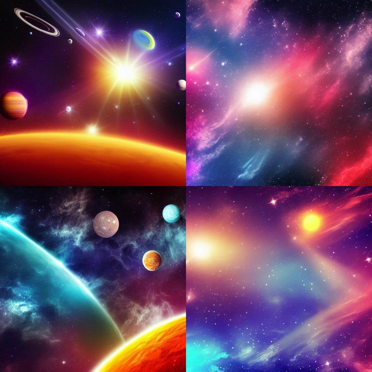 Colorful Nebula in Deep Space Background