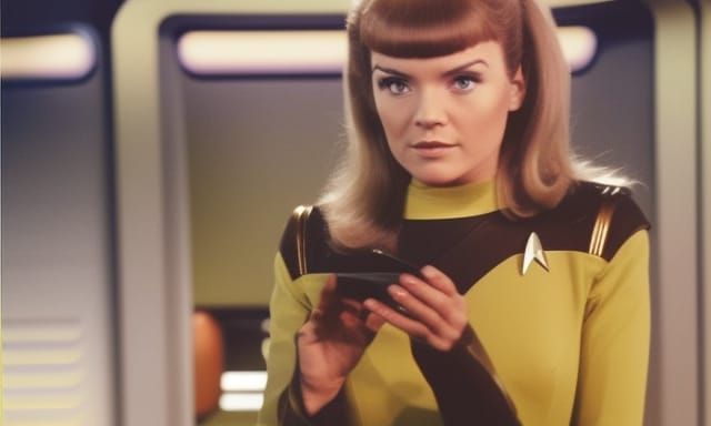 Lucy Robson in Star Trek Uniform