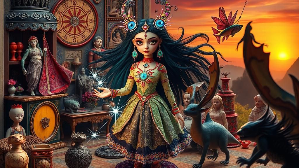 Butterfly Woman in Surreal Bio Art Dollhouse