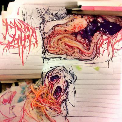 Disturbing Abstract Cosmic Horror Scribbles