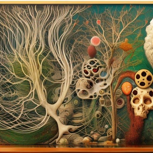 Elegant Madness: An Abstract Art Piece in Deep Color