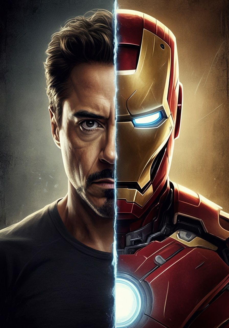 Ironman and Tony Stark: A Grunge-Style Portrait