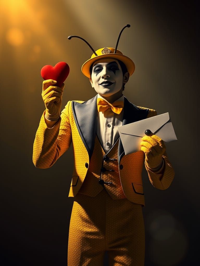 Romantic Mime as Bee Performs a Whimsical Valentine's Day Sh...