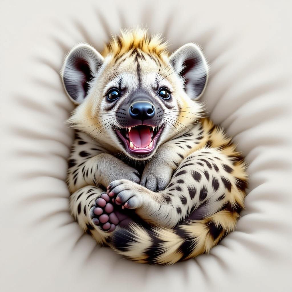 A white Hyena baby