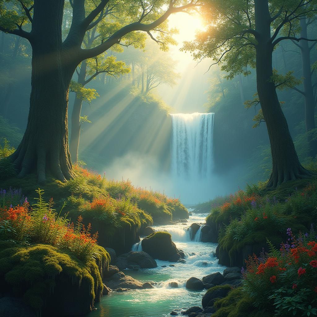 Enchanted Forest at Dawn: A Matte Painting