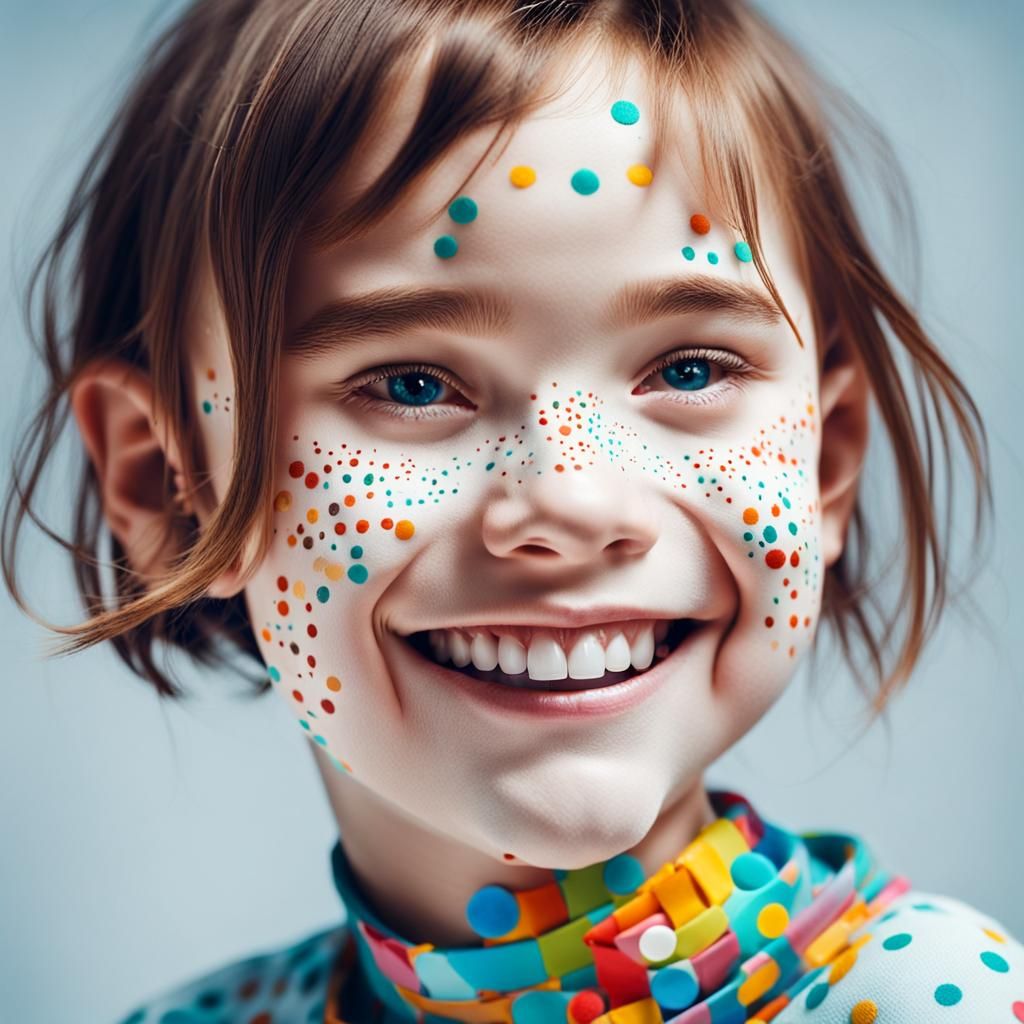 Smiling Girl Portrait Enhanced by AI