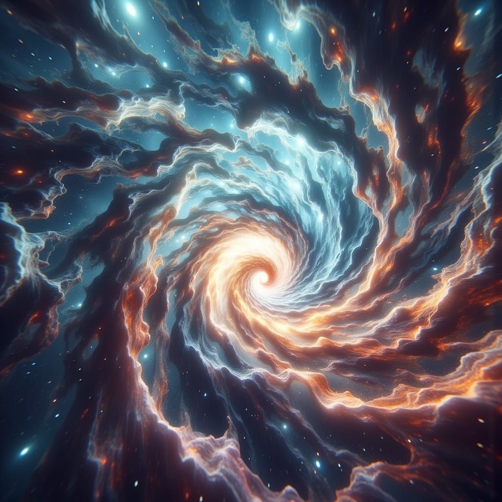 Luminous Drifter in Vibrant Nebula: A Digital Painting