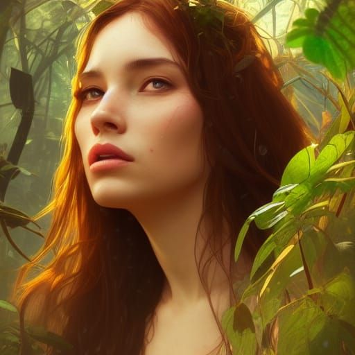 Jane of the Jungle Portrait in Splash Art Style