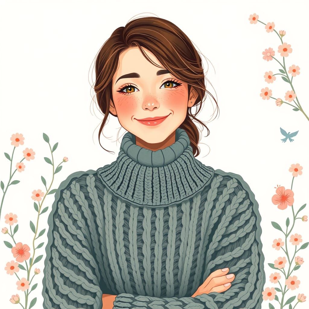 Gentle Mother in Whimsical Pastel Paradise