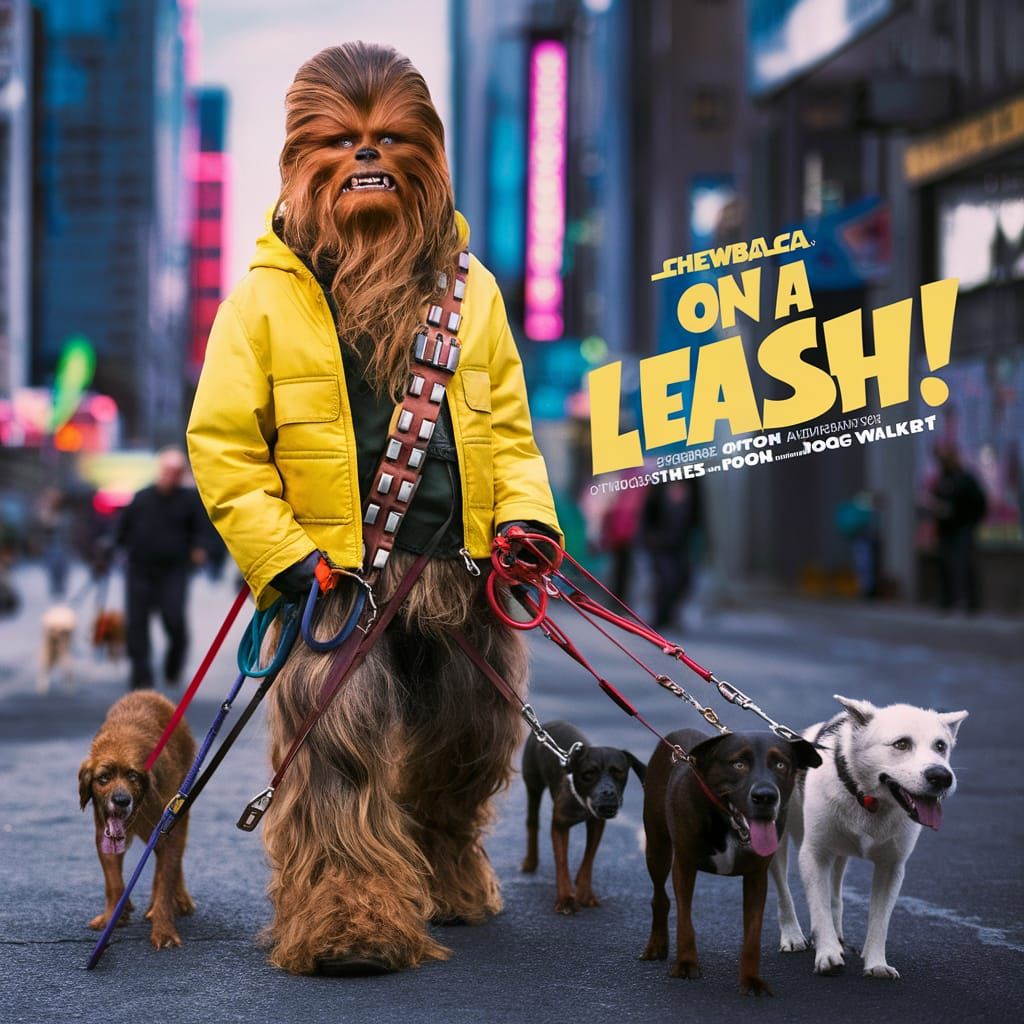 Chewbacca as Dog Walker in Stop-Motion Animation