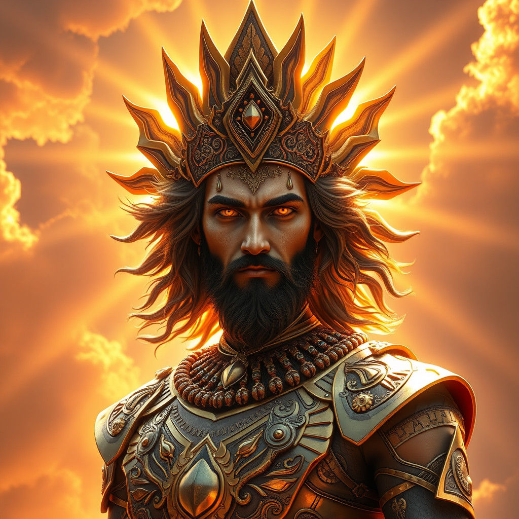 Mithra, Iranian Sun God, in Hyper-Realistic Digital Art