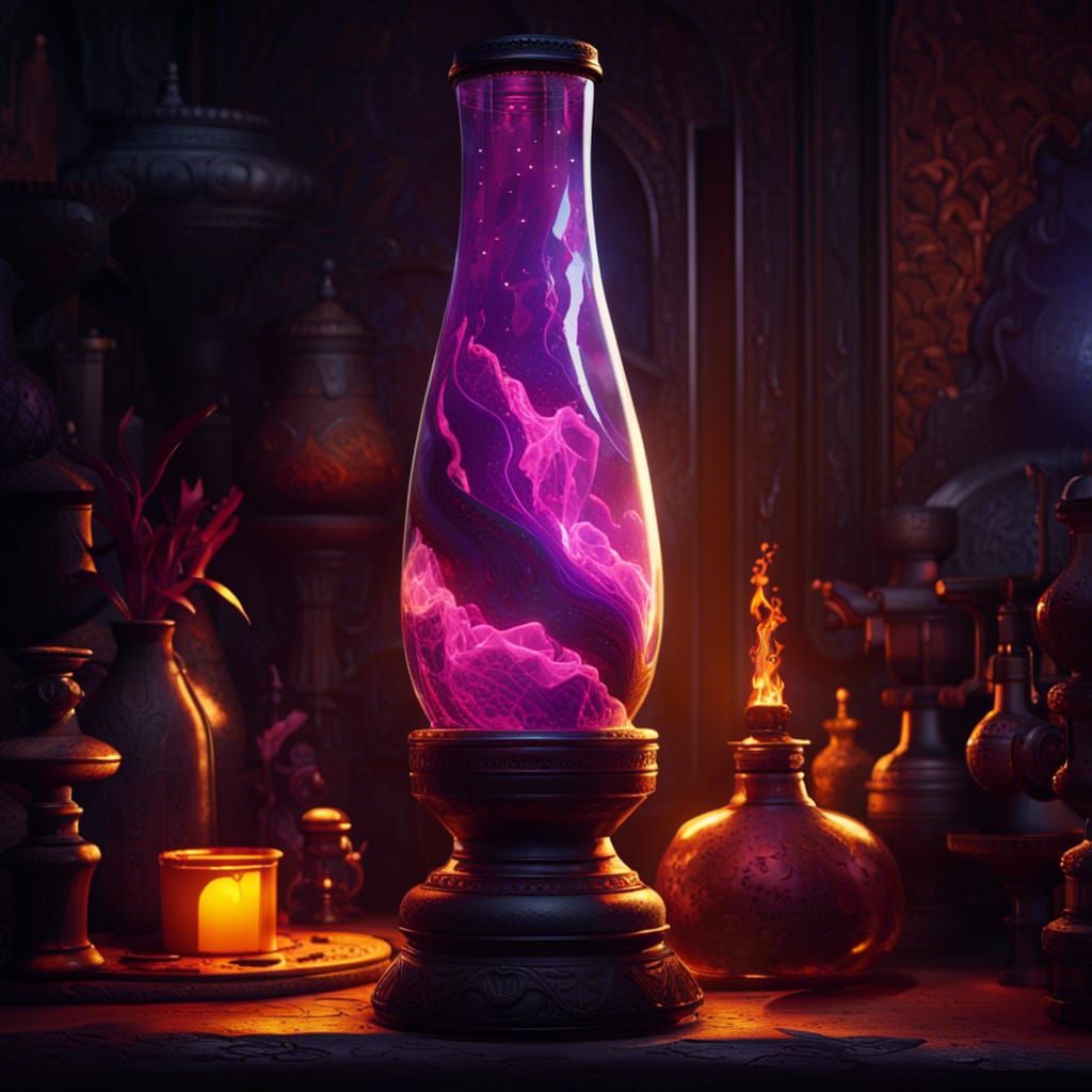 Lava Lamp in Dark Fantasy Style